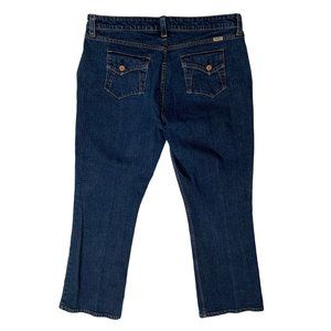 Levis Strauss Stretch Womens Jeans Misses Size 16 Blue Flap Pocket Boot Cut